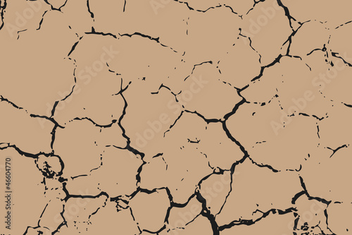 The brown earth with cracks texture.