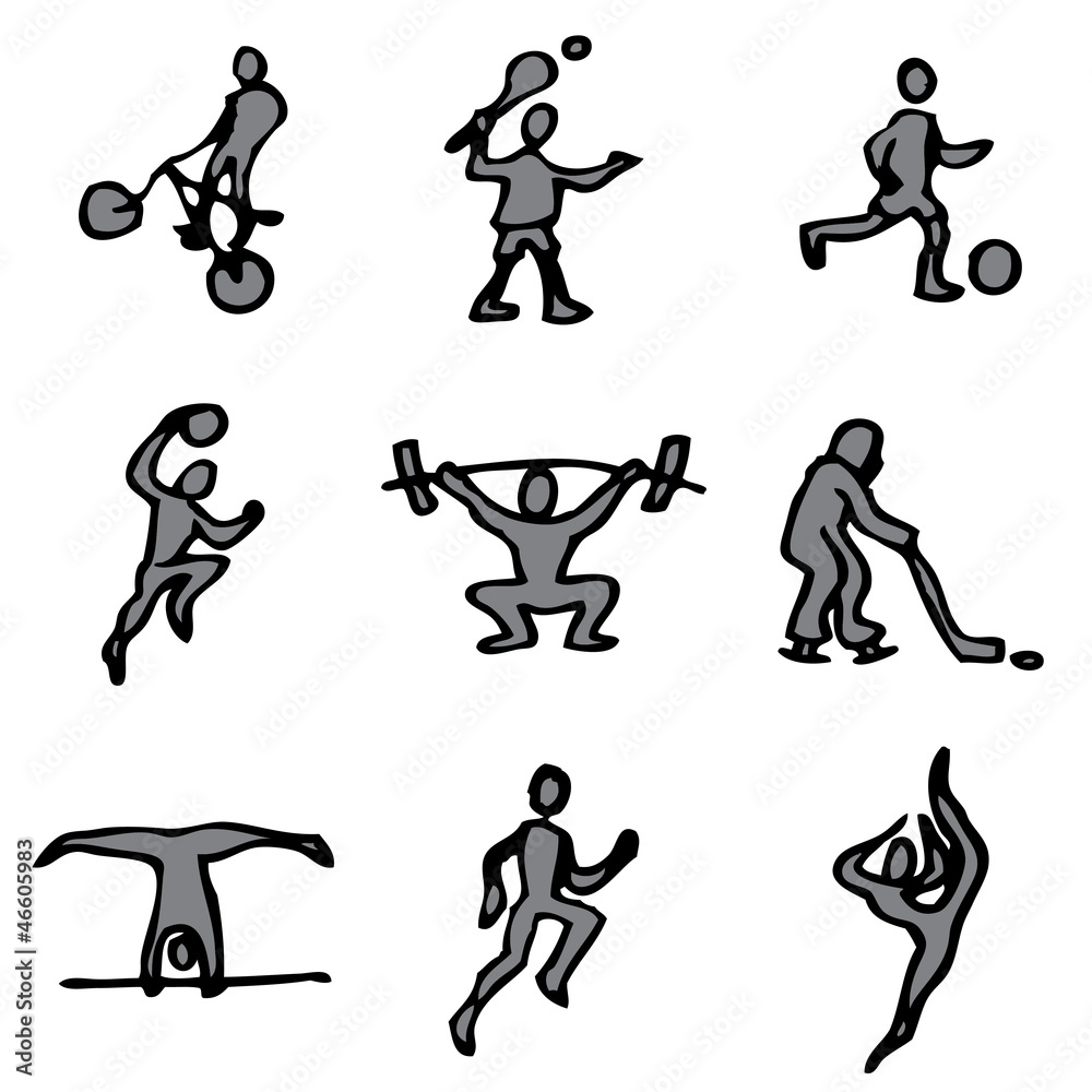 sport hand drawn icons in vector