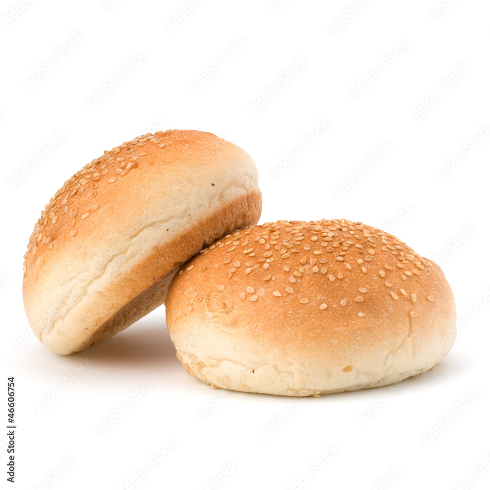 Round sandwich bun with sesame seeds Round sandwich bun with sesame seeds