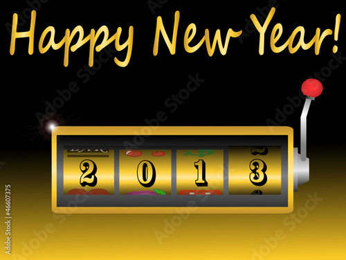 new year 2013 in slot machine vector illustration