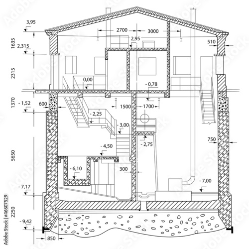 project of ground floor. vector house blueprint