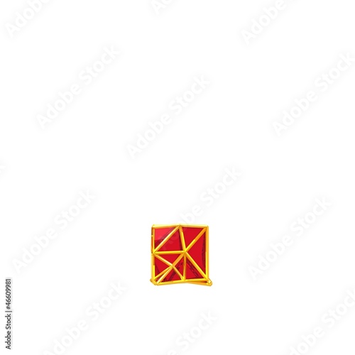 point of red glass in gold