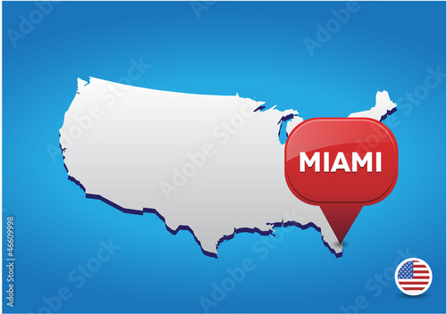 Miami on USA map