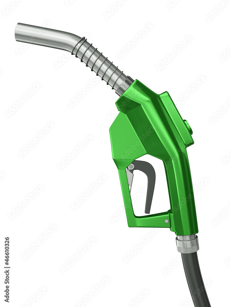 Green fuel nozzle, 3D render Green fuel nozzle, 3D render