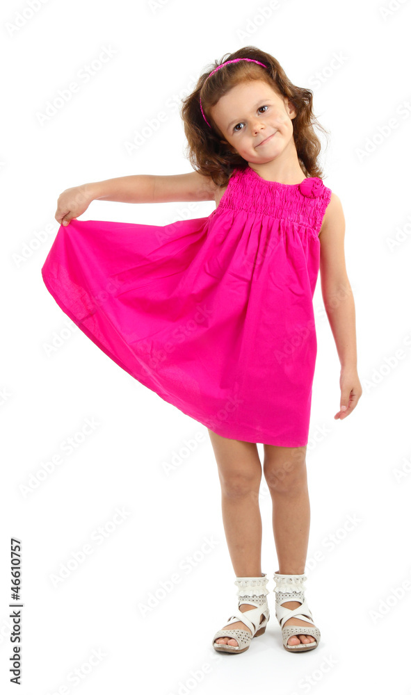 beautiful little girl in dress isolated on white beautiful little girl in dress isolated on white