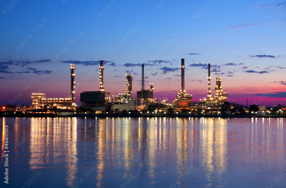 petrochemical oil refinery factory pipeline in the morning near