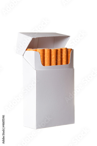 Pack of cigarettes isolated on white background