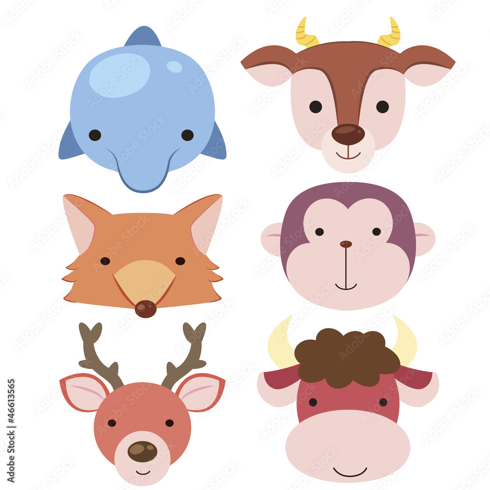 cute animal head icon04