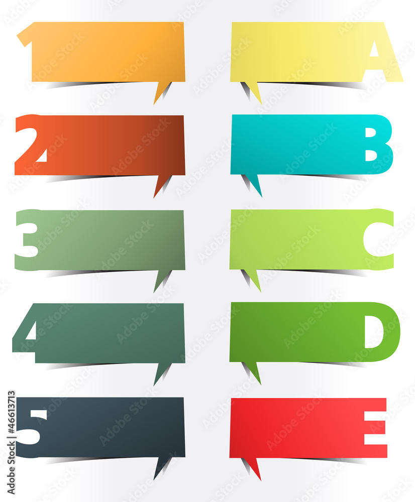 Colorful presentations with letters and numbers Colorful presentations with letters and numbers