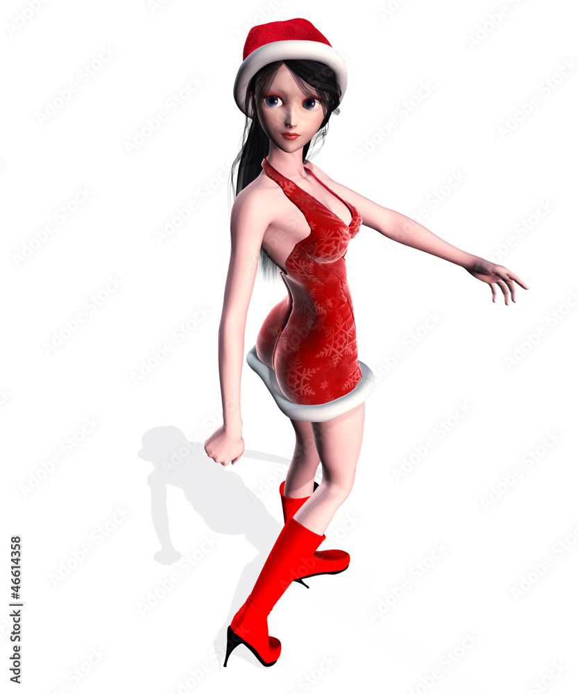 Girl in Christmas dress