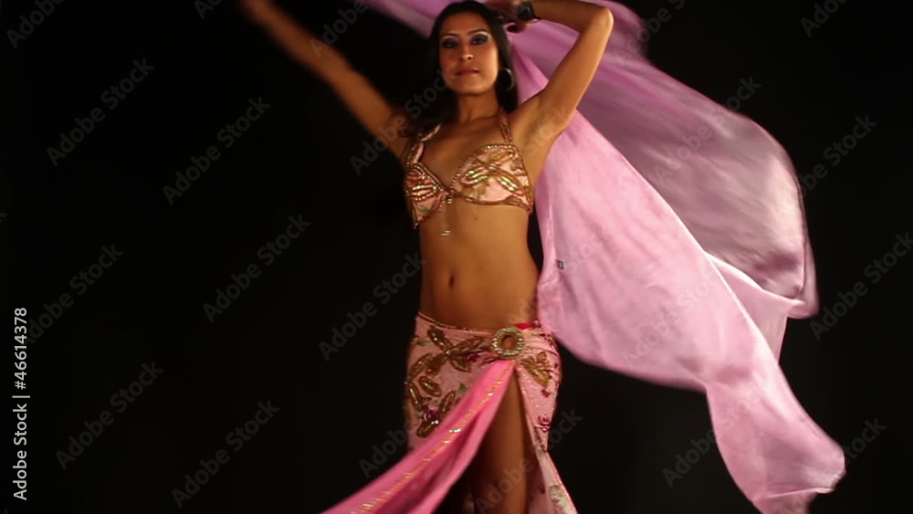 beautiful traditional oriental belly dancer studio shoot