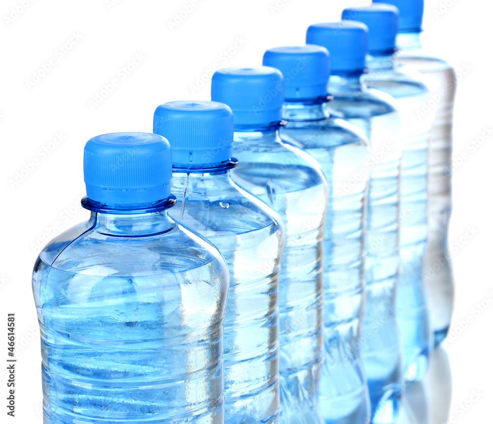 plastic bottles of water isolated on white plastic bottles of water isolated on white
