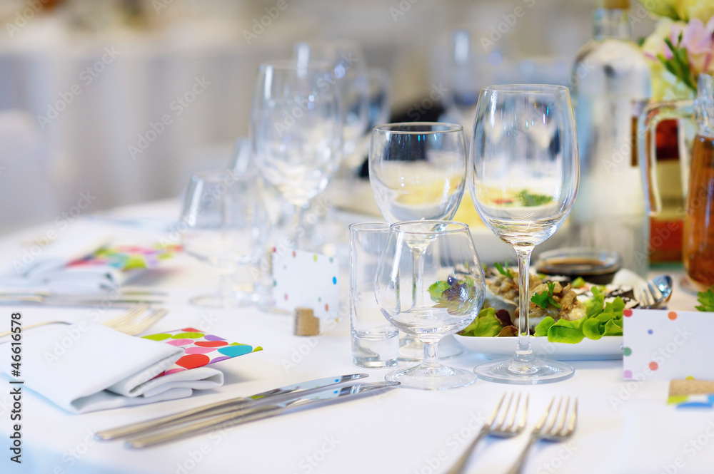 Table set for an event party