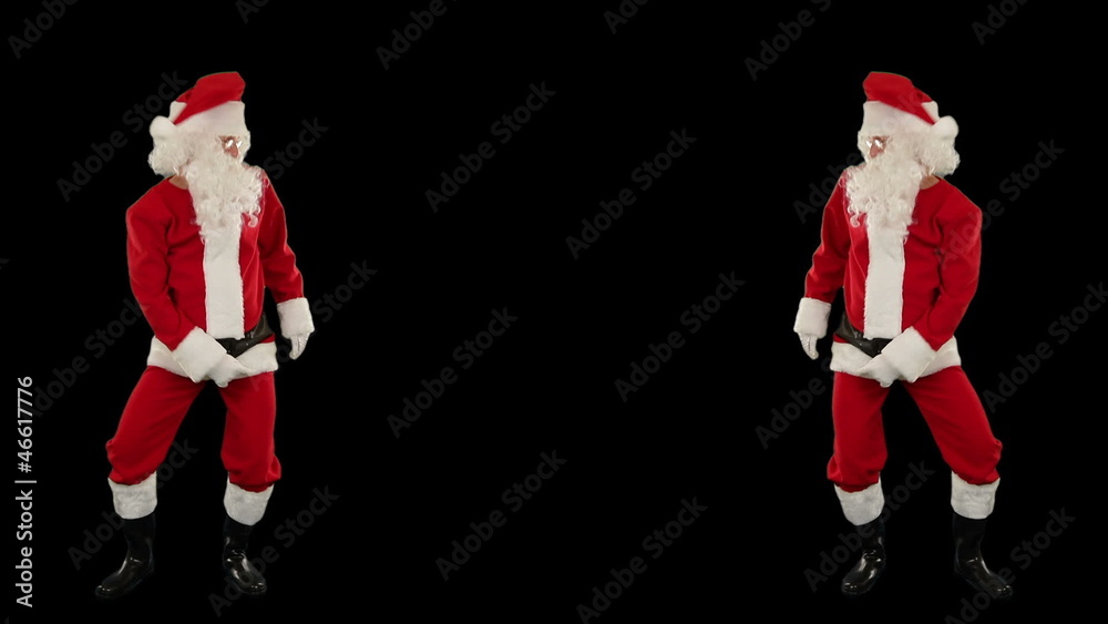 Santa Claus Dancing against Black, Dance 7 Santa Claus Dancing against Black, Dance 7