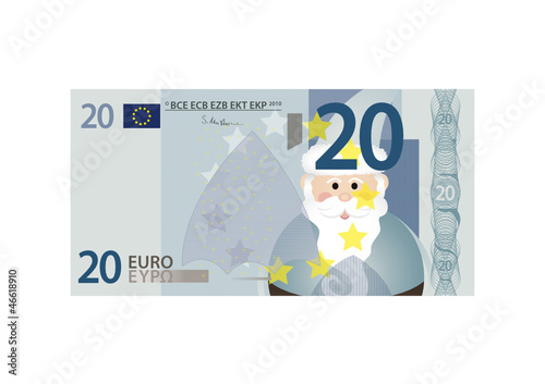 20 Euro Schein mit Weihnachtsmann - Vektor