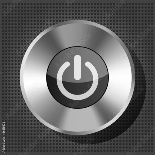 power button icon on the metallic background