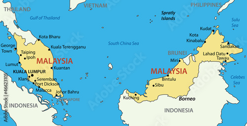 Malaysia - vector map photo