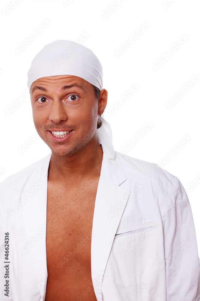 Portrait of handsome man posing on white background Portrait of handsome man posing on white background