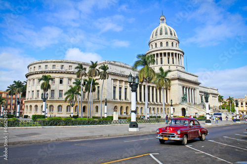 Classic cars in front of the Capitol  in Havana. Cuba © Aleksandar Todorovic