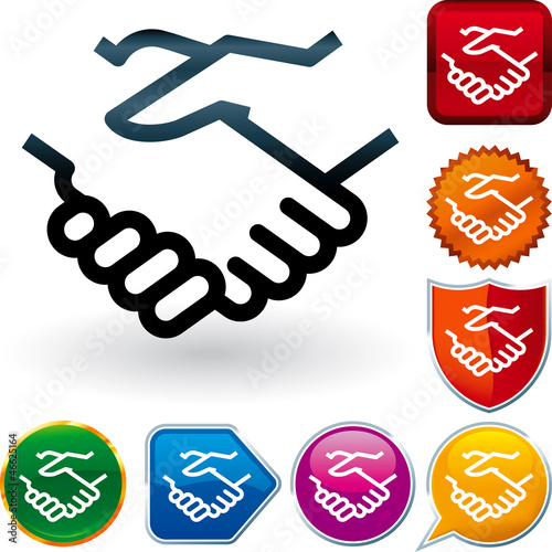 glossy icon series:  handshake