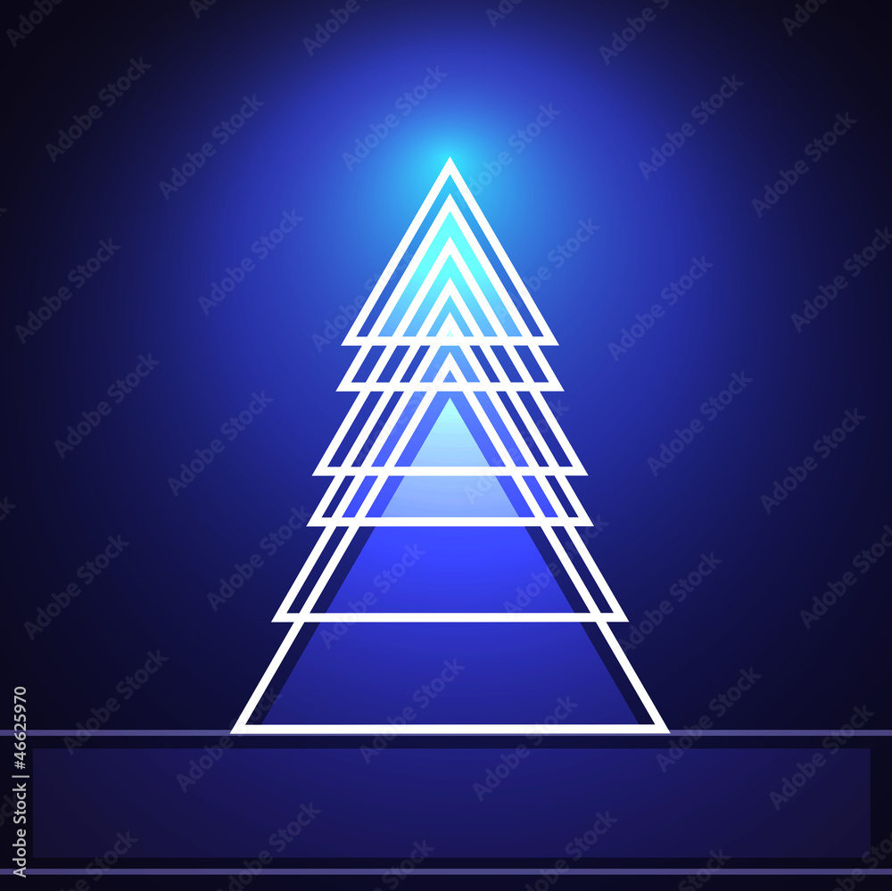 Fototapeta premium blue background with Christmas tree