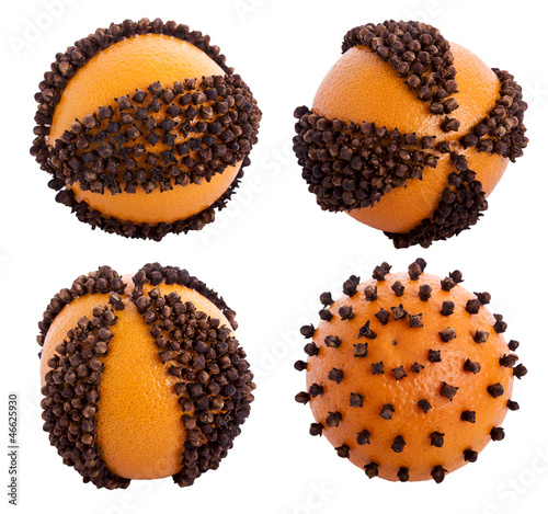 Christmas pomander of orange and cloves