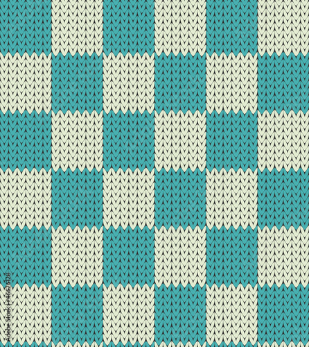 Seamless knit chess blue and white pattern