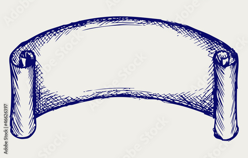 Set  banners and ribbons. Doodle style