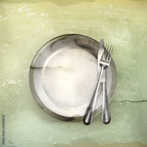 Dinner place setting, old-style