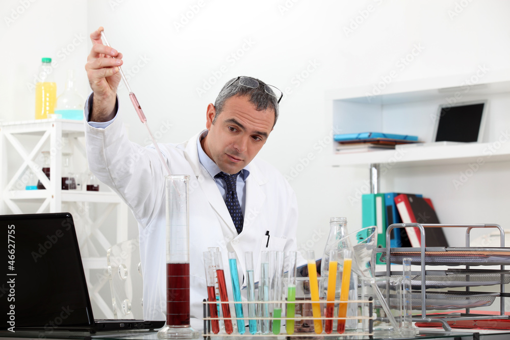 Man working in a laboratory Man working in a laboratory
