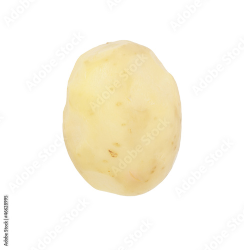 Canvas-taulu Raw peeled potatoes on white background