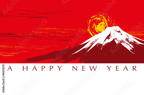 年賀状　富士山