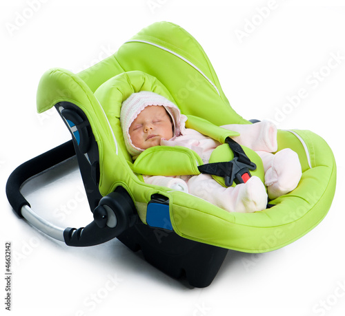 Newborn baby in a Car Seat