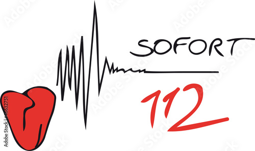 Herz, Herzinfarkt, Notruf 112 waählen, sofort handeln, Notarzt rufen, jede Minute zählt