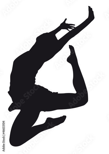 Dancer silhouette on a white background photo
