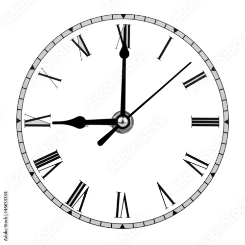 clock face showing nine o'clock