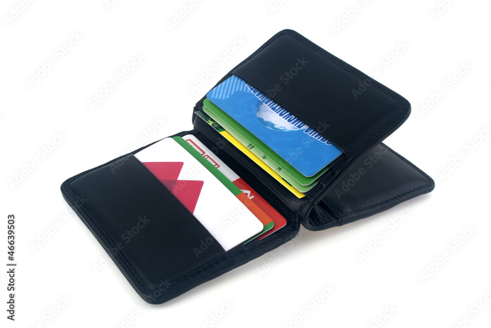 Wallet with credit cards on a white background Wallet with credit cards on a white background
