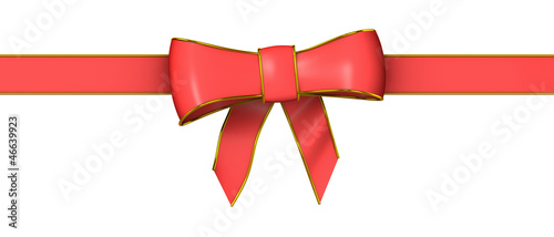 3d Red Christmas ribbon bow