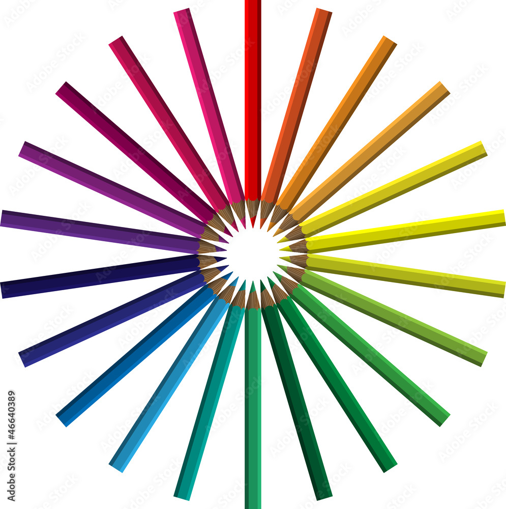 Obraz premium crayons in a circle