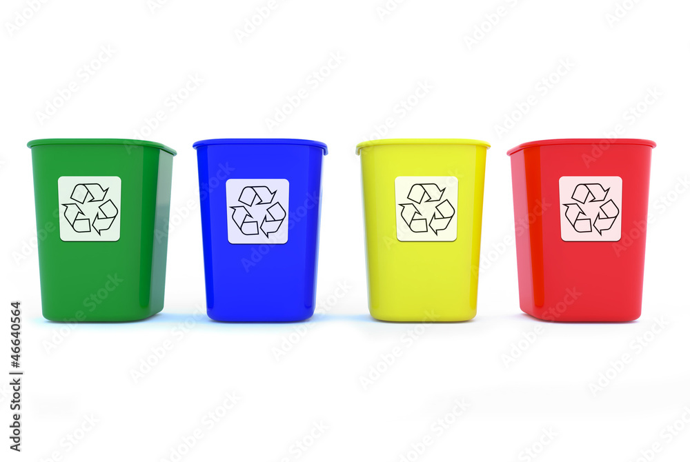 Colorful Recycle Bins Colorful Recycle Bins