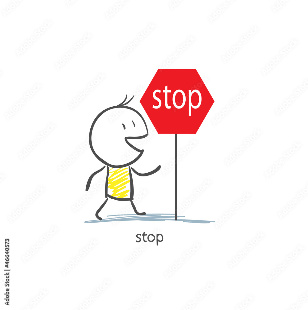 Man To Stop Sign Man To Stop Sign