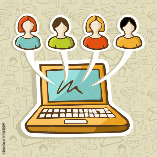 Social media people online interaction