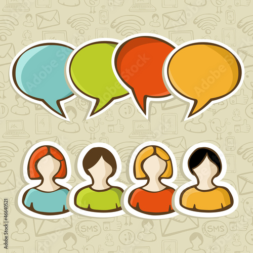 Social media people connection over pattern