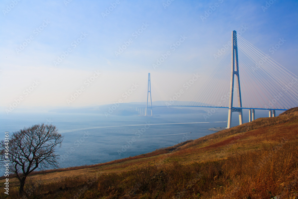 Bridge to Russky island. Vladivostok city. Russia. Bridge to Russky island. Vladivostok city. Russia.