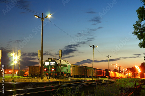 Freight train at the station