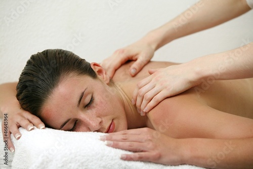 Woman enjoying shoulder massage