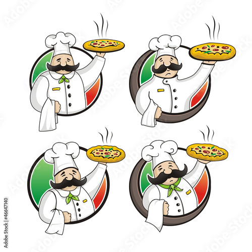 Chef pizza vector