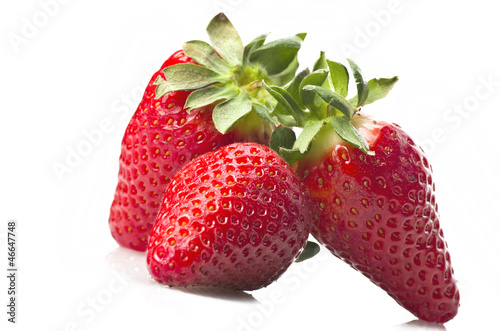 Beautiful strawberries  on the white .