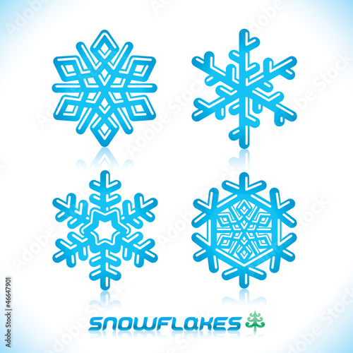 Snowflakes Illustration, Icon, Badge, Label, Sign, Emblem