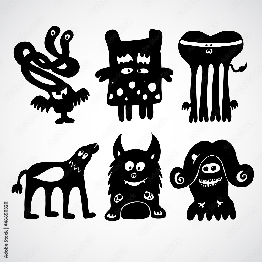 Obraz premium Space Monsters in doodle style